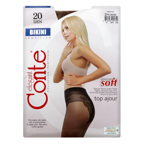 Колготки жен. Conte BIKINI 20,  p.2 bronz  К12