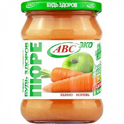 450г ЯБЛОКО-МОРКОВЬ Пюре Будь Здоров ABC Беларусь (6)